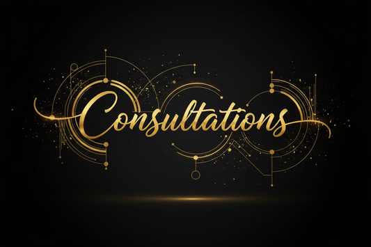 black & gold image with consultations written somewhere