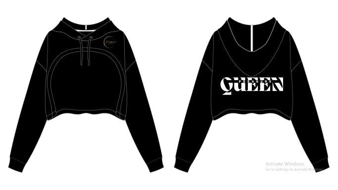 Pressue Queen Crop shrug hoodie