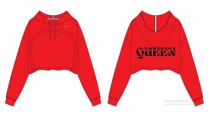 Pressue Queen Crop shrug hoodie