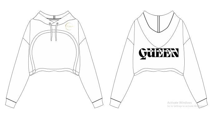 Pressue Queen Crop shrug hoodie
