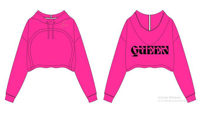 Pressue Queen Crop shrug hoodie